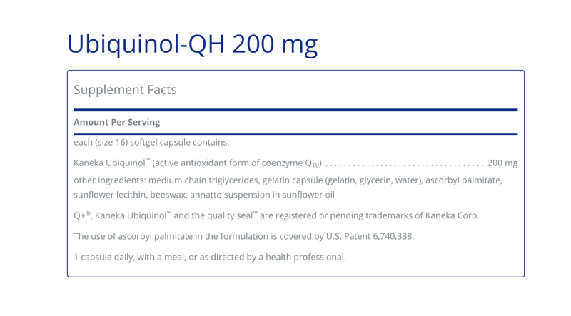Ubiquinol-QH 200 mg 60C - Clinical Nutrients