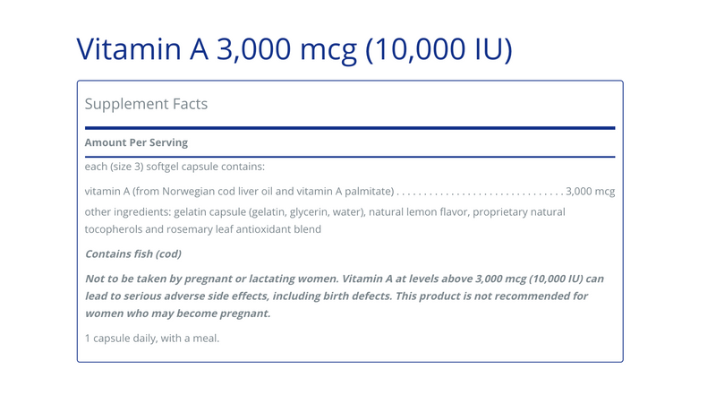 Vitamin A 3000 mcg 10000 IU - Clinical Nutrients