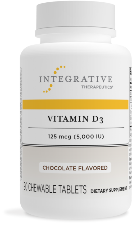 Vitamin D3 5,000 IU - Chocolate Flavored 90 chew. tabs - Clinical Nutrients