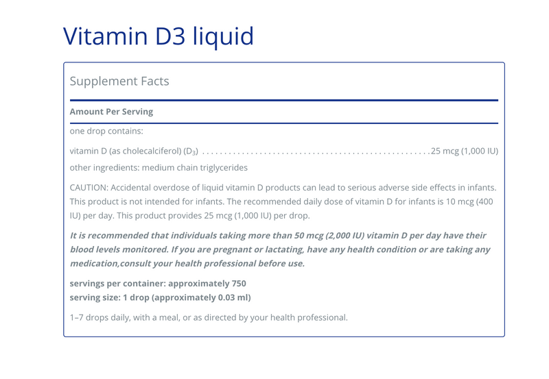 Vitamin D3 liquid 22.5 ml - Clinical Nutrients
