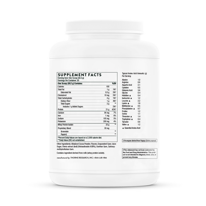 Whey Protein Isolate-Chocolate 31.9 oz (NSF certified for sport) - Clinical Nutrients