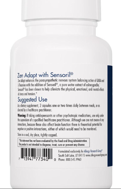 Zen Adapt with Sensoril® 60 Capsules - Clinical Nutrients