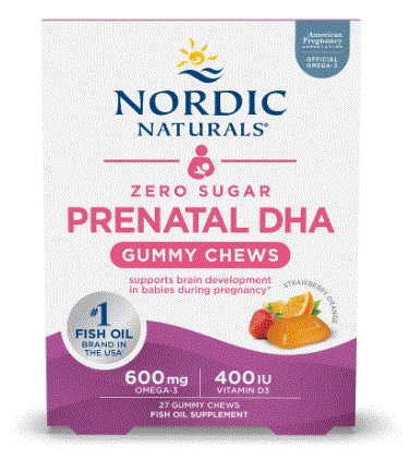 Zero Sugar Prenatal DHA Strawberry Orange 27 Gummy Chews - Clinical Nutrients
