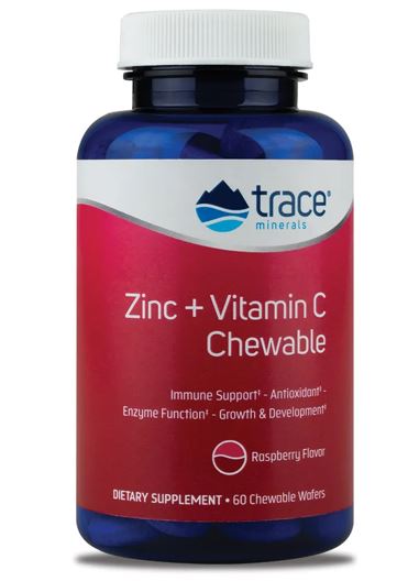 Zinc + Vitamin C Chewable Raspberry Flavor 60 Chewable Wafers - Clinical Nutrients