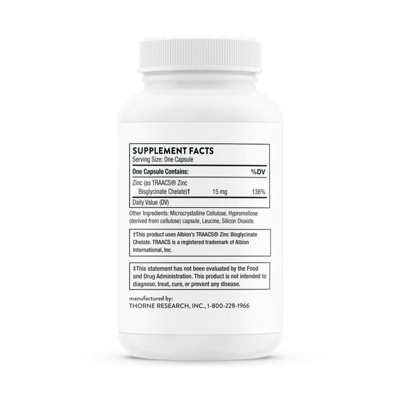 Zinc Bisglycinate 15 mg 60 CT - Clinical Nutrients