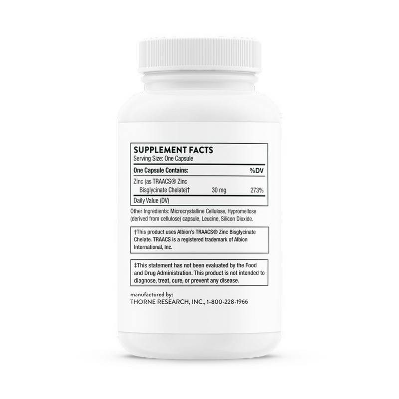 Zinc Bisglycinate 30 mg 60 CT - Clinical Nutrients