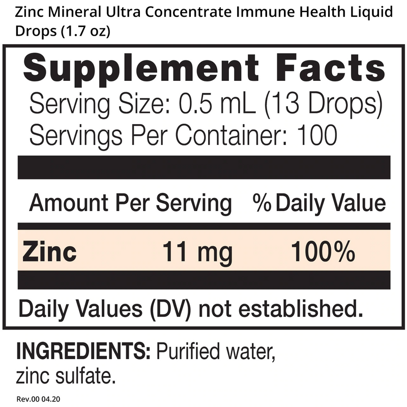 Zinc Mineral Ultra Concentrate Immune Health Liquid Drops (1.7 oz) - Clinical Nutrients