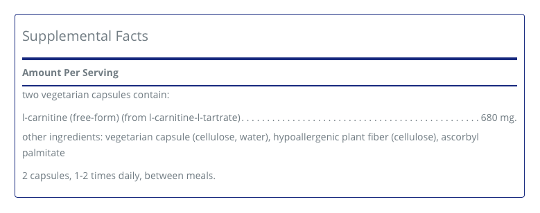 l-Carnitine 60 C - Clinical Nutrients