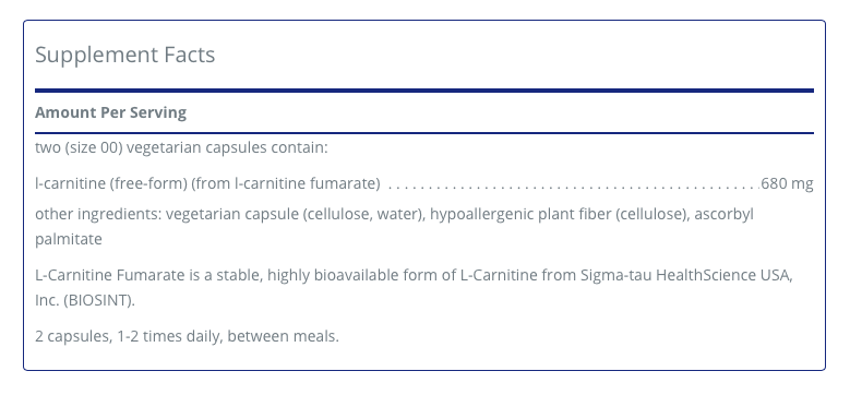 l-Carnitine fumarate 120 C - Clinical Nutrients